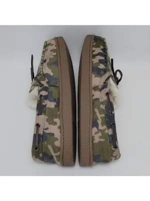 Club Room Faux Fur Lining Camouflage Moccasin Slip On Boat Shoes Size M 8-9 thumbnail 11