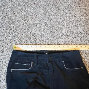 White House Black Market The Skinny Black Velvet‎ Pants Metallic Trim Size 2 thumbnail 6