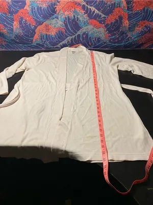 Calvin Klein Light Pink Ribbed Lounge Robe with Waist Tie thumbnail 6