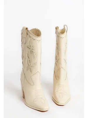 VINCE CAMUTO Alisah Square Toe Western Boot in Rich Cream Size US 8.5 thumbnail 2