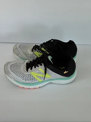 New Balance Women's Running Shoes - White, Black & Neon Yellow Accents thumbnail 4