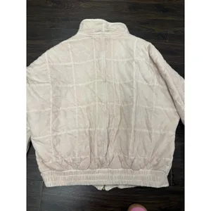POL Clothing Cream Quilted Full-Zip Bomber Jacket - Size Small thumbnail 4