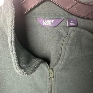 Lands' End Women's Deep Forest‎ Green Fleece Quarter Zip Pull Over Size XL thumbnail 2