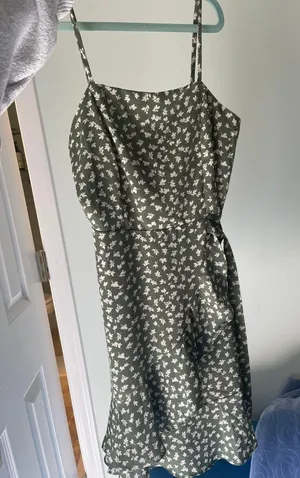 Altar’d State Green Floral Tie Dress thumbnail 4