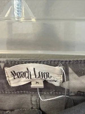 NWT Peach Love California Grey Star Distressed Bell Bottom Jeans Sz M /29 thumbnail 6