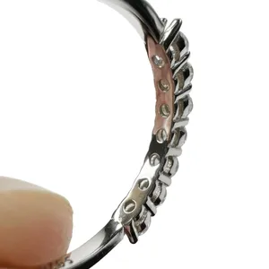 Sterling Silver Round Cut Seven Clear Cubic Zirconia Stones Band Ring thumbnail 8