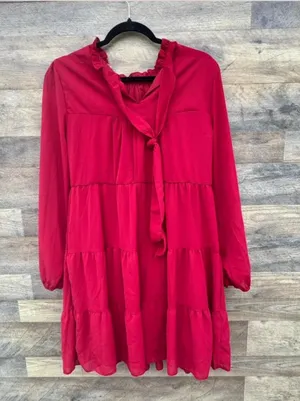 🎁 NWT Kirundo Red/Burgundy Baby Doll Dress thumbnail 4