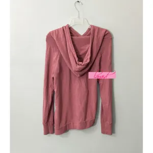 Good hYOUman Woman Up Lace-Up Hoodie Corset Asymmetric Heathered Pink Oversized thumbnail 5