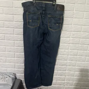 Ariat M5 Ridgeline Gambler Jeans Men 36x30 Blue Denim Whiskered Y2k Straight Leg thumbnail 3