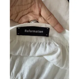 Reformation Molto Linen Wrap Skirt size XS White Midi thumbnail 4