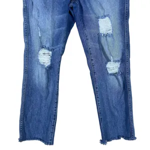 Revice Denim Distressed Straight Leg Jeans Blue Medium Wash Raw Hem Size 32 thumbnail 3
