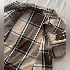 Princess Polly Brown Plaid Lightweight Jacket thumbnail 6