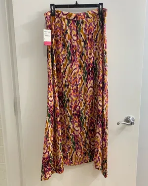 Vince Camuto Ikat Print Maxi Skirt Boho Size L thumbnail 2