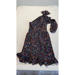 J.Crew Womens One Shoulder Star Print Ruffle Hem Dress Navy Multi Size 4 thumbnail 3