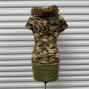 Dolls Kill Generation Kiss Womens Camo Hoodie Dress XS Faux Fur Y2K Mini Street thumbnail 7