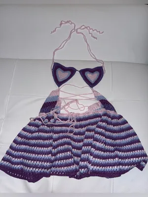 SHEIN Amplova Women's Heart-Shaped Bustier Mini Knit Dress, Stripe thumbnail 2