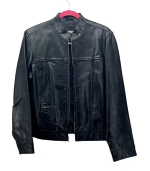 Old Navy Leather Moto Jacket‎ Black Large thumbnail 1
