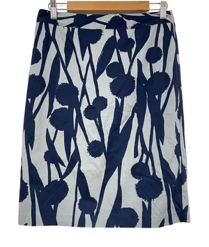 Boden Blue Floral Print Mini Pencil Skirt Women's 6 Knee Length Modest Career thumbnail 1