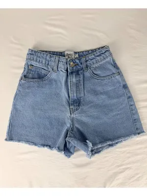 Princess Polly Womens Light Wash Denim High-Waisted Frayed Hem Shorts Size 2 thumbnail 14