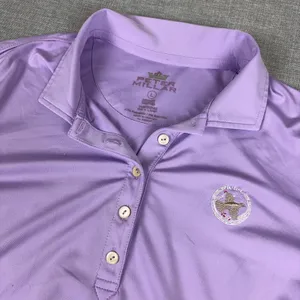Peter Millar Shirt Womens Large Purple Long Sleeve Collared Golf Polo E4 UPF 50+ thumbnail 2