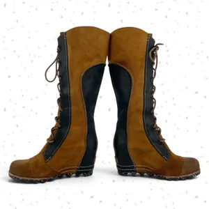Sorel Cate the Great Boots Elk Black Tan Knee High Lace Up Fall Suede Size 6.5 thumbnail 4