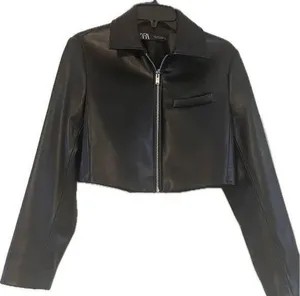 ZARA Black Leather Jacket thumbnail 1