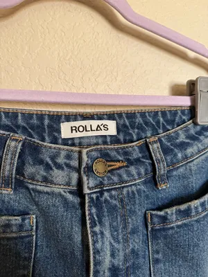 ROLLAS‎ Sailor Jean Sz 28 Pisces Blue Wide Leg High Rise thumbnail 6