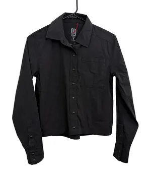 Topo Designs Shirt Womens Small Black Snap Front Lightweight Utility Outdoor thumbnail 1