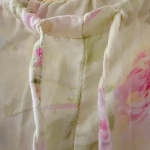 Lauren Ralph Lauren Blue Yellow Pink Floral Embroidered pajama set SZ M #2670 thumbnail 12