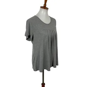 Latuza Pajama Top Medium Gray Short Sleeve Soft‎ Lounge Sleepwear Basic thumbnail 2