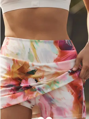 Anthropologie Peggi Kroll Daily Practice Mini Skort Floral Tennis Skirt Size Med thumbnail 2