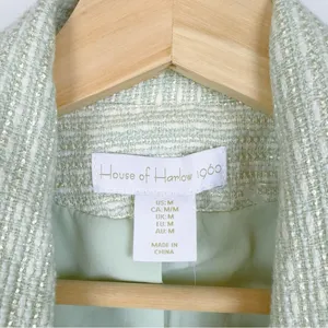 NWT House of Harlow 1960 Pistachio Tweed Spring Jacket thumbnail 5