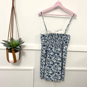 Abercrombie & Fitch 90s Slip Mini Dress Blue Floral Lemon Print Size M thumbnail 5