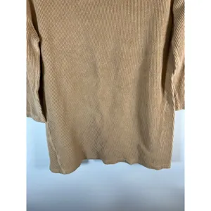 Reformation Jeans Tan Ribbed Knit Organic Cotton 3/4 Sleeve Top‎ Small Designer thumbnail 9
