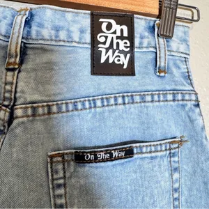 On The Way Blue Wide Leg Cargo Jeans Womens M Casual Denim thumbnail 6