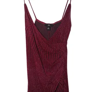 IN San Francisco Sparkle Ruched Wrap Dress Burgundy Size S‎ thumbnail 3