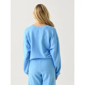Aviator Nation Glitter Heart Relaxed Crewneck Sweatshirt Blue Size XS New thumbnail 2