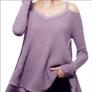 FREE PEOPLE Womens Cold Shoulder Long Sleeve Swing Tunic Sweater Top Size XS thumbnail 7