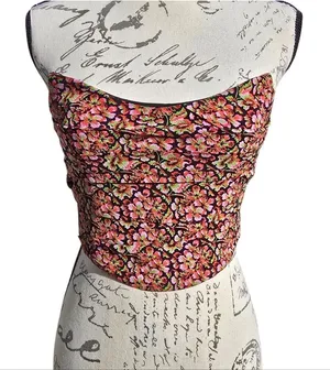 Zara -1527 Cropped Strapless Top‎ Floral Medium thumbnail 1