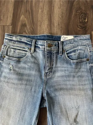 Cosmic Blue Love Jeans Size 27 Fringe Hem‎ NEW thumbnail 2