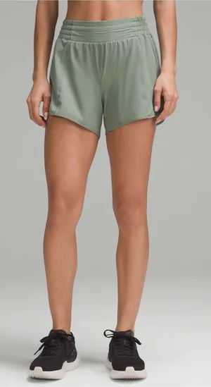 lululemon Hotty Hot High-Rise Lined Short 4" Eucalyptus thumbnail 1