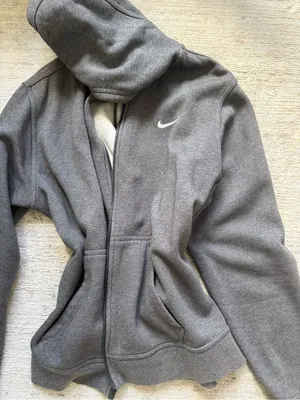Nike Women's Dark Charcoal Full-Zip Utility Hoodie Jacket (Size Large) thumbnail 3