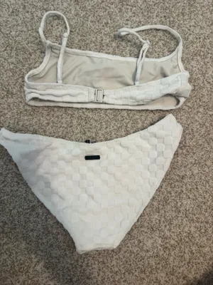 Triangl white checkered swimsuit set thumbnail 2