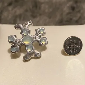 Tory Burch Roxanne Jeweled Stud earrings. New. Faceted crystals & cabochon thumbnail 3