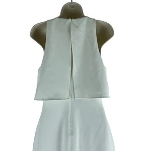 Likely Shayna Ruffle Overlay Cocktail Dress Knee Length White Size 10 thumbnail 9