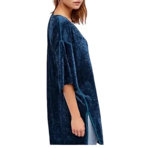 We the Free womens XS oversized velour tunic shirt dress cute casual holiday ant thumbnail 2