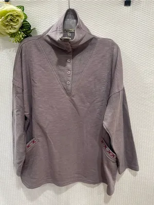 NWT Yak & Yeti Women’s S/M Mauve Boho Tunic Sweatshirt Handmade Nepal New thumbnail 1