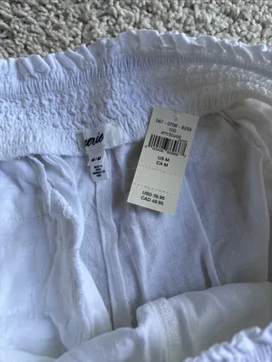 Aerie Linen Blend White Elastic Waist Lightweight Shorts- NWT thumbnail 3