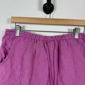 Free People Women’s Mirella Cinched Linen Blend Shorts in Pink Plum S thumbnail 5