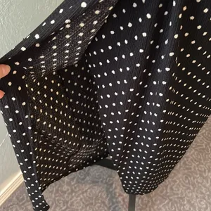 Bershka Midi polka dot knotted front, thigh split, cut out back spaghetti strap dress thumbnail 3